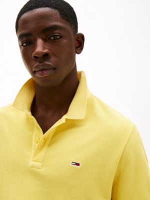 yellow slim fit polo shirt for men tommy jeans