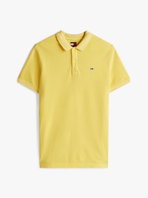 gelb slim fit poloshirt für herren - tommy jeans