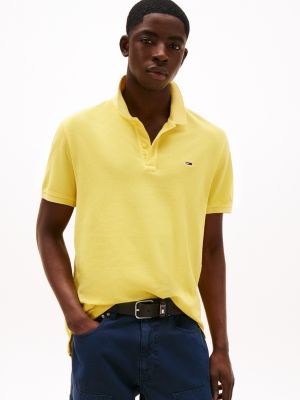 yellow slim fit polo shirt for men tommy jeans