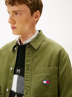 Tommy Badge Oversized Fit Overshirt — Green 2