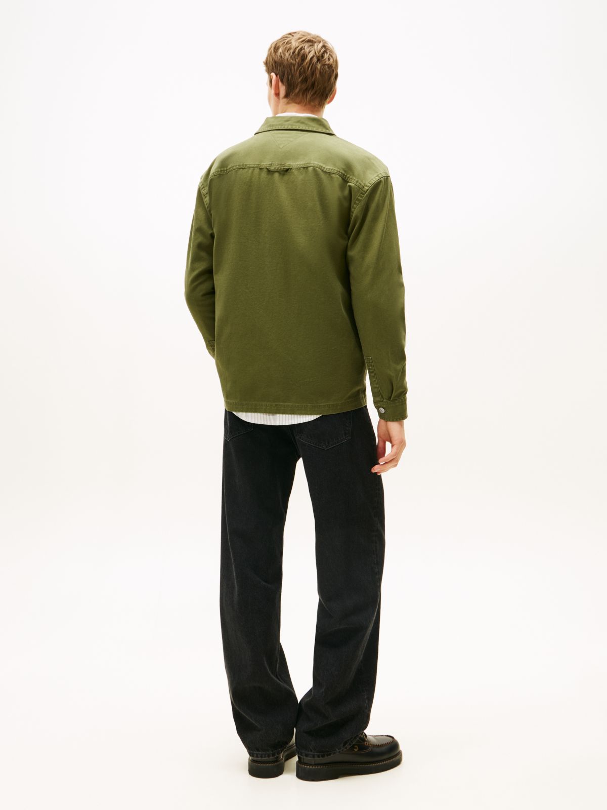 Tommy Badge Oversized Fit Overshirt — Green