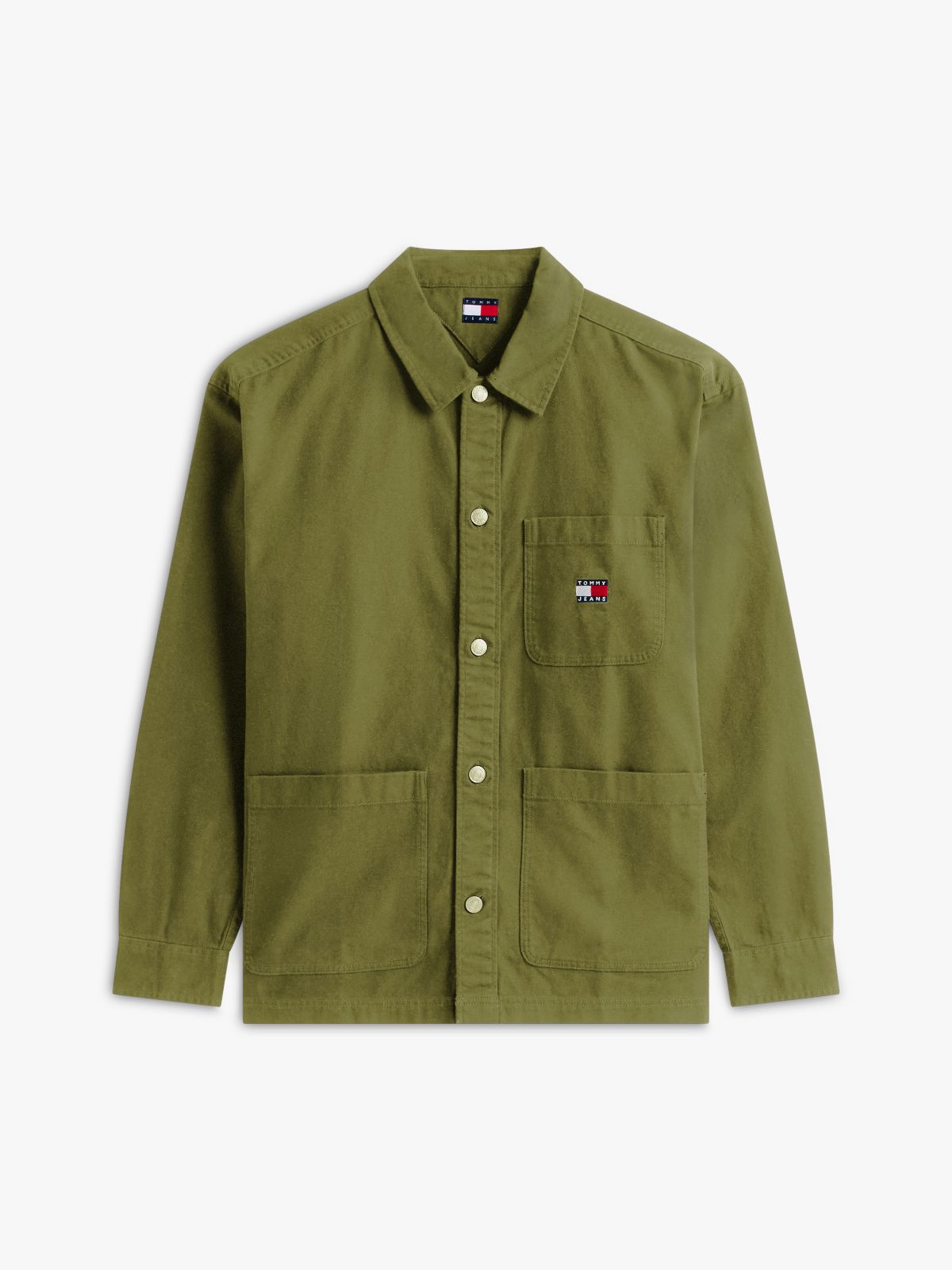 Tommy Badge Oversized Fit Overshirt — Green
