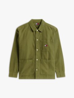 Tommy Badge Oversized Fit Overshirt — Green 5