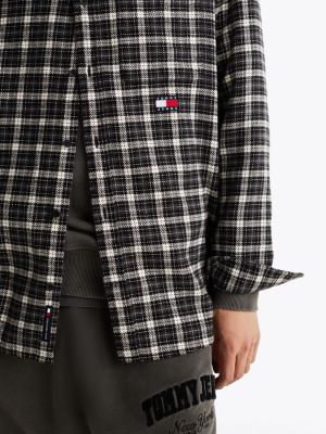 multi relaxed fit check flannel shirt for men tommy jeans