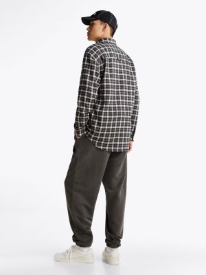 multi relaxed fit check flannel shirt for men tommy jeans