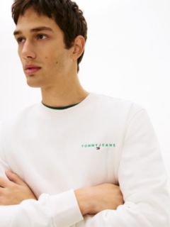 Linear Logo Embroidery Fleece Sweatshirt — Green 2