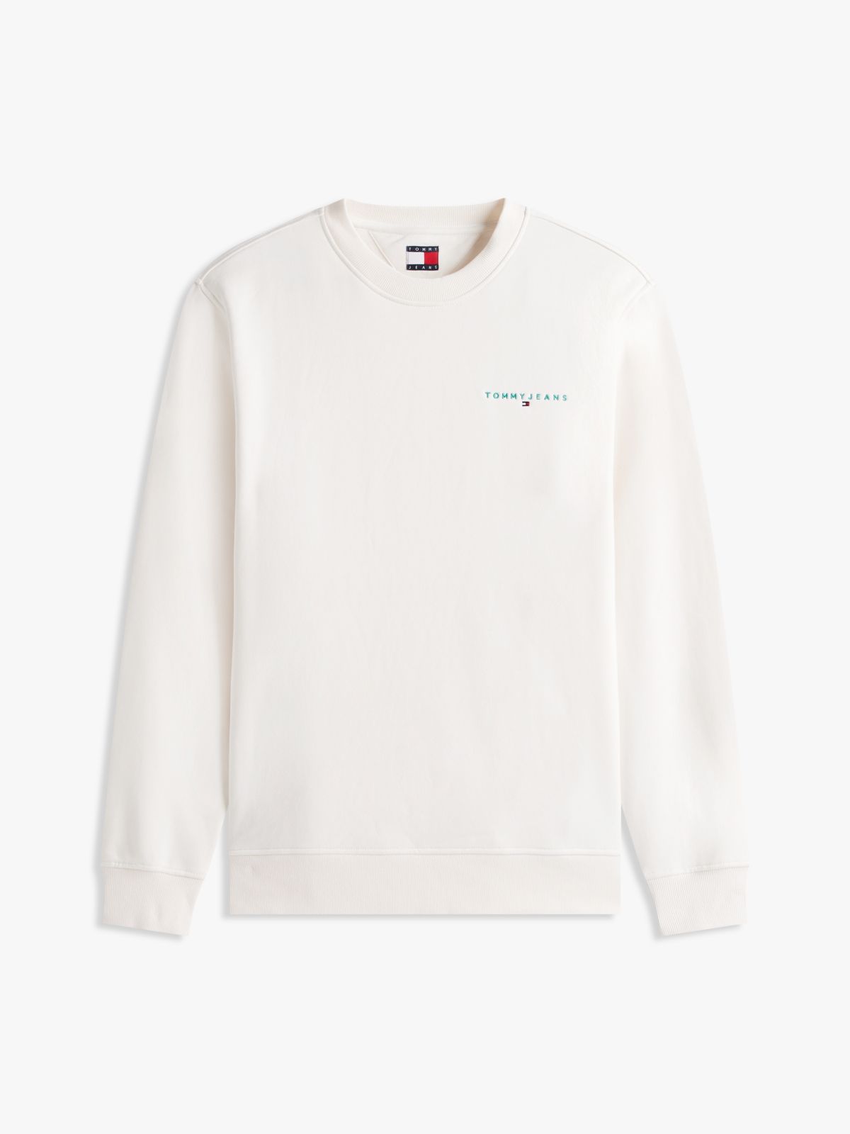 Linear Logo Embroidery Fleece Sweatshirt — Green