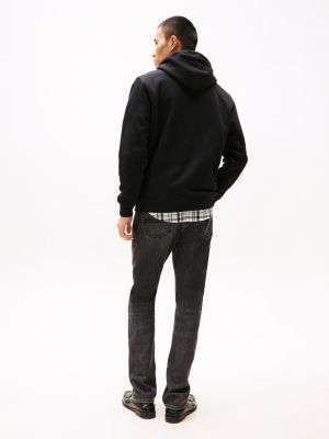 black tommy badge hoody for men tommy jeans