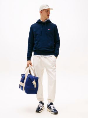 felpa con cappuccio e distintivo tommy blu da uomini tommy jeans