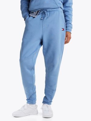 blau tommy badge jogginghose mit tunnelzug für herren - tommy jeans