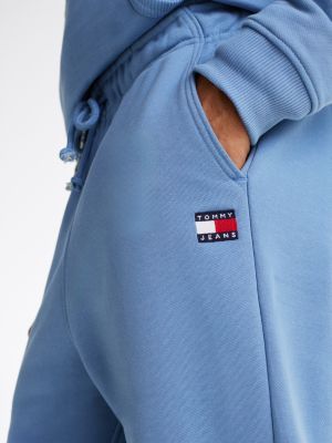 jogging tommy badge à cordon de serrage bleu pour hommes tommy jeans