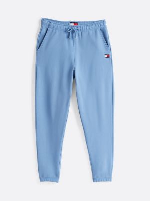 joggers con lacci e distintivo tommy blu da uomini tommy jeans