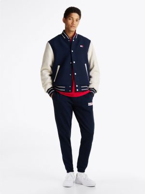 jogging slim à chevilles resserrées et logo bleu pour hommes tommy jeans