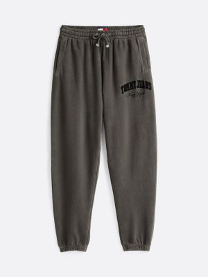 grey varsity washed relaxed joggers for men tommy jeans