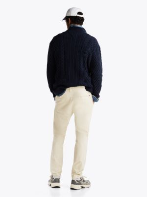 beige austin slim twill chinos for men tommy jeans