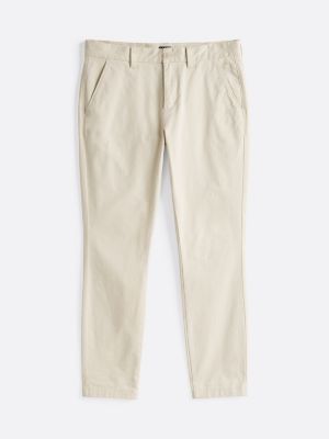 pantaloni chino austin slim fit in cotone beige da uomini tommy jeans