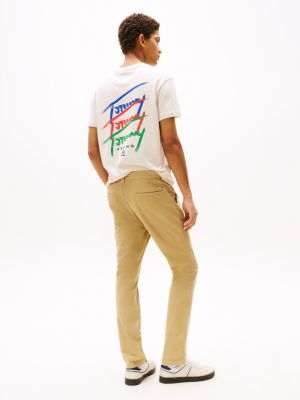 brown austin slim fit tapered chinos for men tommy jeans