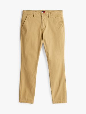 brown austin slim fit tapered chinos for men tommy jeans