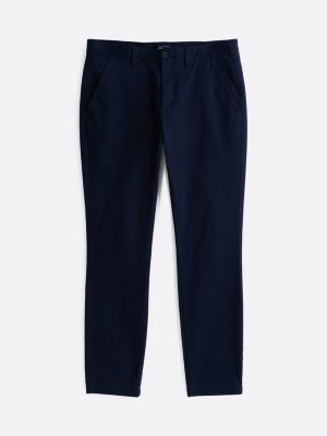 pantaloni chino austin slim fit in cotone blu da uomini tommy jeans