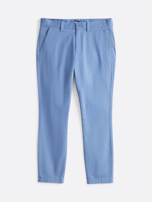 pantaloni chino austin slim fit in cotone blu da uomini tommy jeans