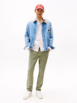 chino slim austin en sergé khaki pour hommes tommy jeans