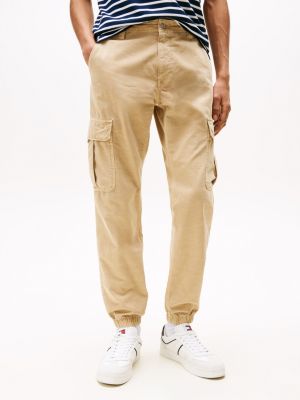 pantaloni cargo ryan dritti marrone da uomini tommy jeans