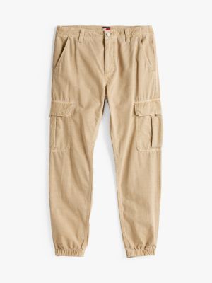 pantaloni cargo ryan dritti marrone da uomini tommy jeans