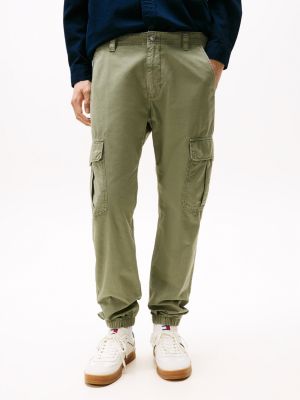 pantaloni cargo ryan dritti khaki da uomini tommy jeans