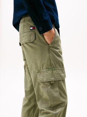 pantalon cargo droit ryan kaki pour hommes tommy jeans