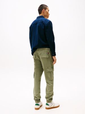 pantaloni cargo ryan dritti khaki da uomini tommy jeans