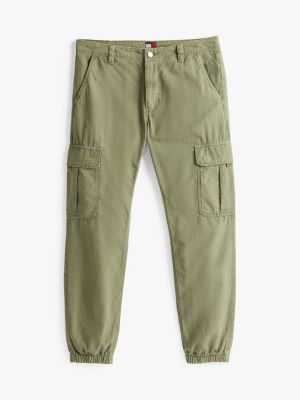 khaki ryan straight leg cargo trousers for men tommy jeans