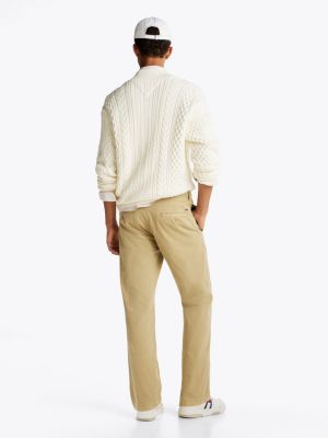 beige otis straight leg chinos for men tommy jeans