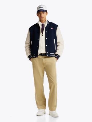 pantaloni chino straight fit in twill beige da uomini tommy jeans