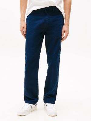 pantaloni chino straight fit in twill blu da uomini tommy jeans