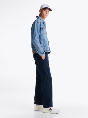 pantaloni chino straight fit in twill blu da uomini tommy jeans