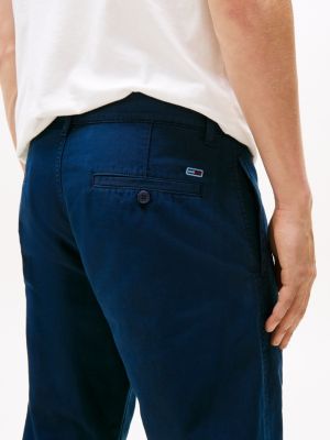 pantaloni chino straight fit in twill blu da uomini tommy jeans