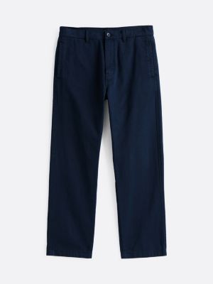 pantaloni chino straight fit in twill blu da uomini tommy jeans