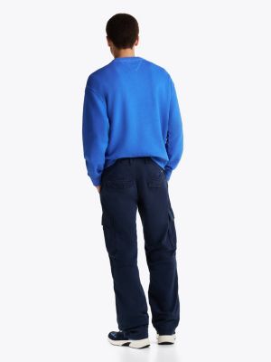 blue relaxed cargo trousers for men tommy jeans