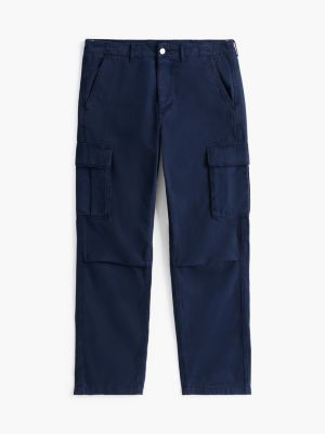 blue relaxed cargo trousers for men tommy jeans