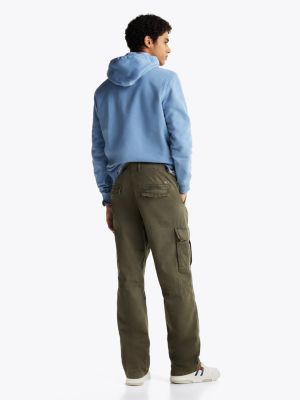 green relaxed cargo trousers for men tommy jeans