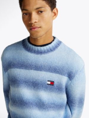 pullover con lana e motivo sfumato multicolore da uomini tommy jeans
