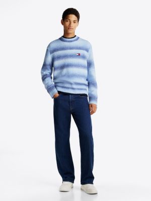 pullover con lana e motivo sfumato multicolore da uomini tommy jeans