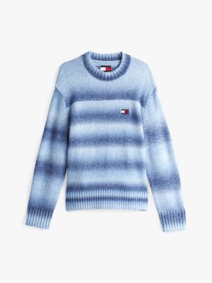 pullover con lana e motivo sfumato multicolore da uomini tommy jeans