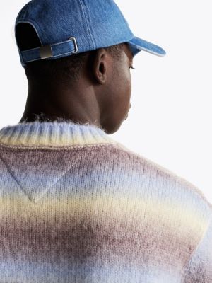 pullover con lana e motivo sfumato multicolore da uomini tommy jeans