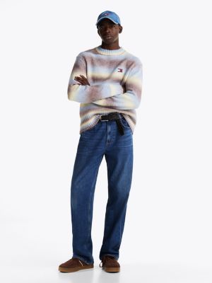 pullover con lana e motivo sfumato multicolore da uomini tommy jeans