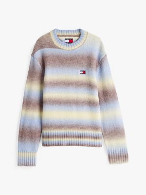 pullover con lana e motivo sfumato multicolore da uomini tommy jeans