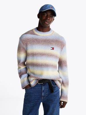 multi ombré trui met wol voor heren - tommy jeans