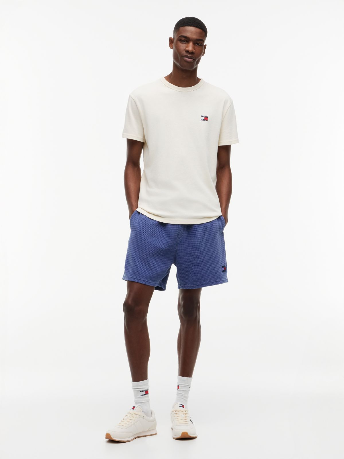 Tommy Badge Jersey Crew Neck T-Shirt — Beige