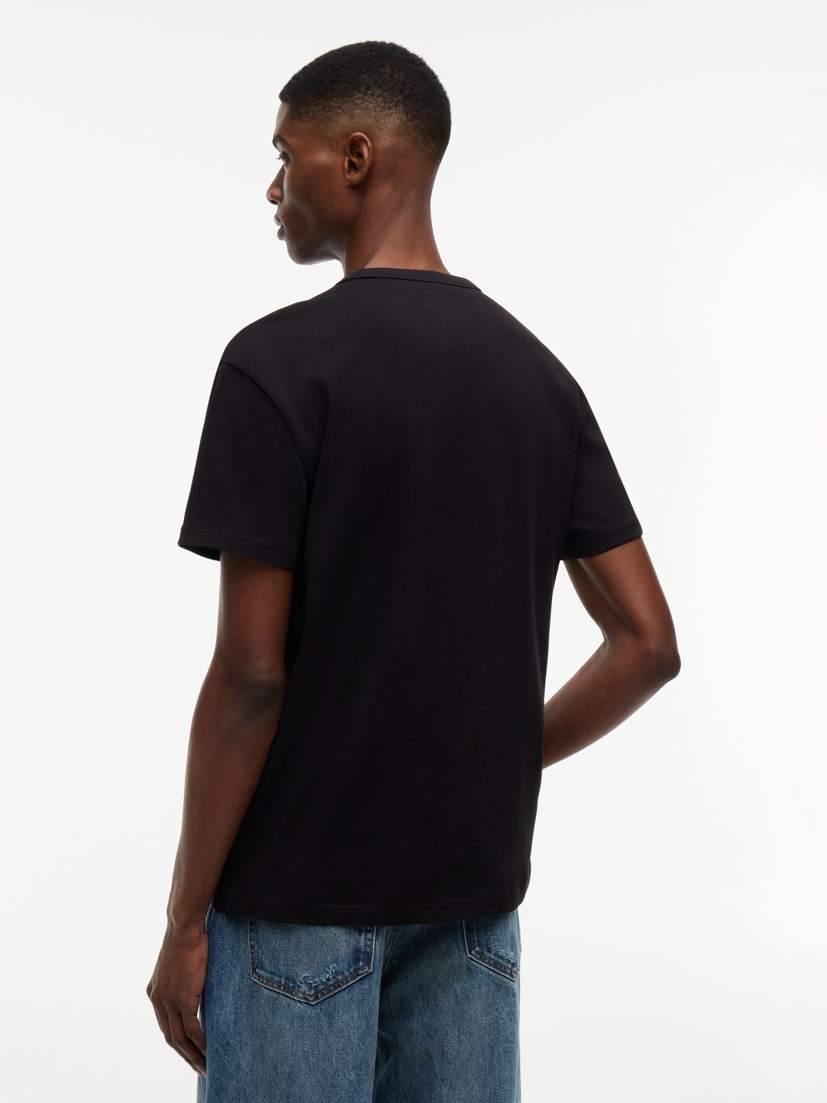 Tommy Badge Jersey Crew Neck T-Shirt — Black