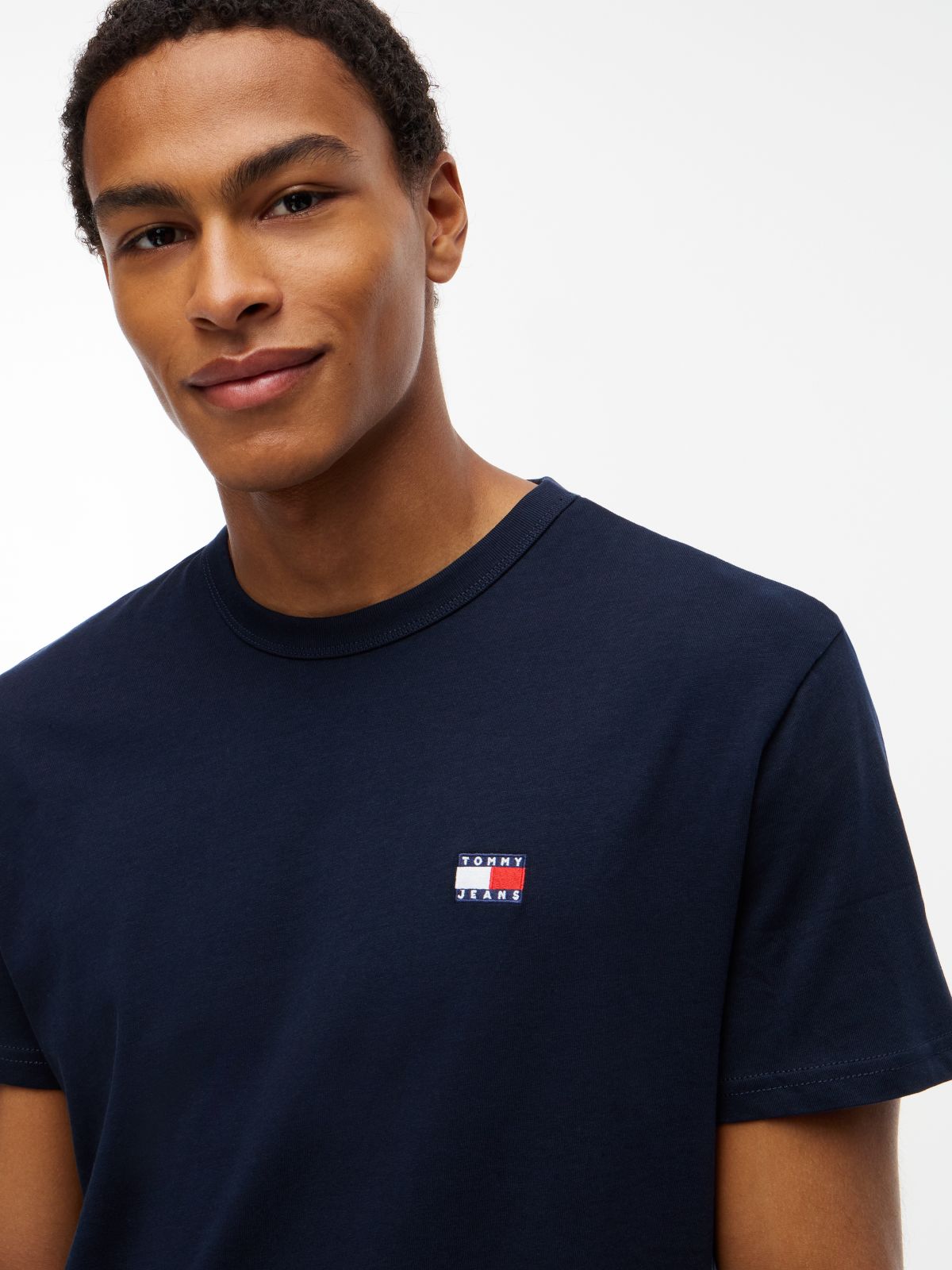 Tommy Badge Jersey Crew Neck T-Shirt — Blue
